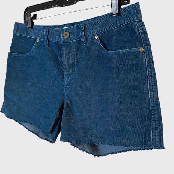 Carve Designs Oahu Corduroy Shorts Blue Women's Size 6 Mid-Rise Raw-Hem - Picture 2 of 11